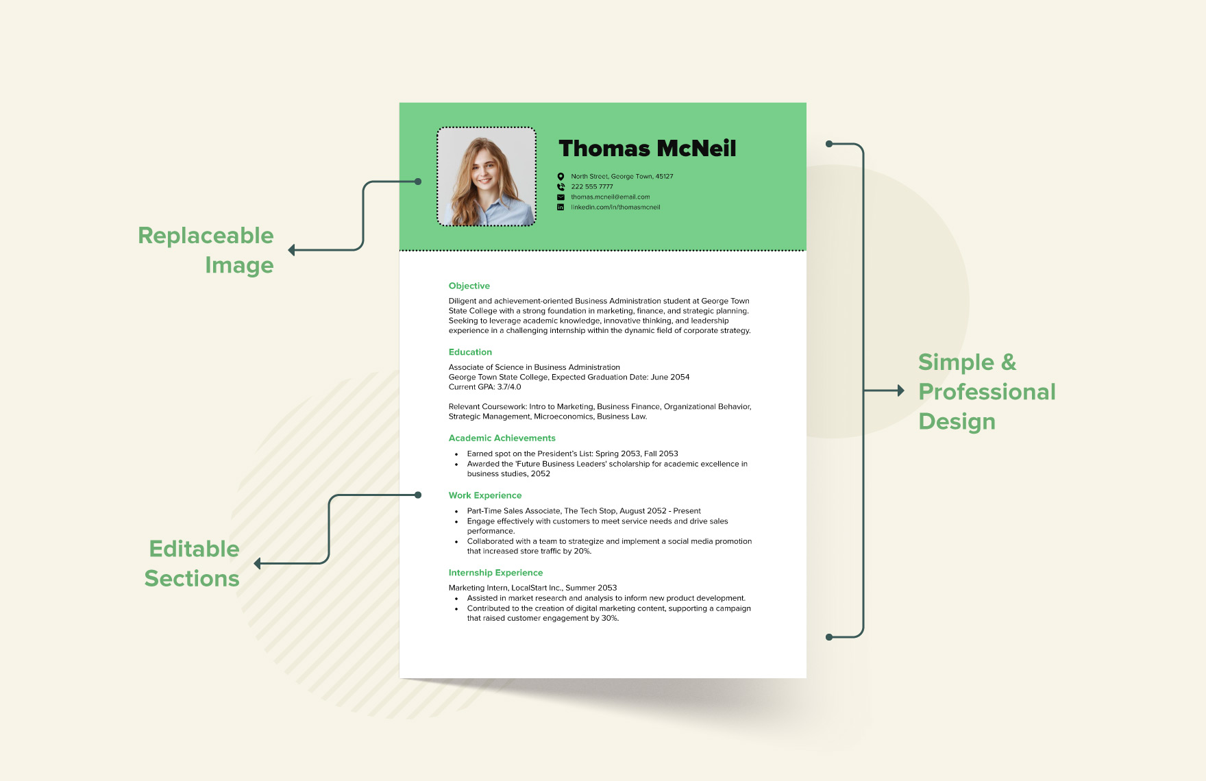 College Student CV Template