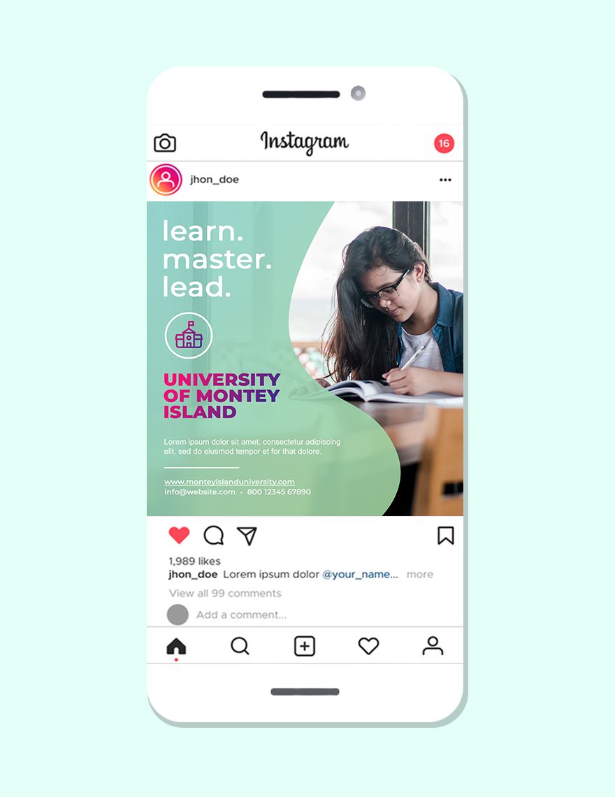 Education Instagram Ad Template in PSD
