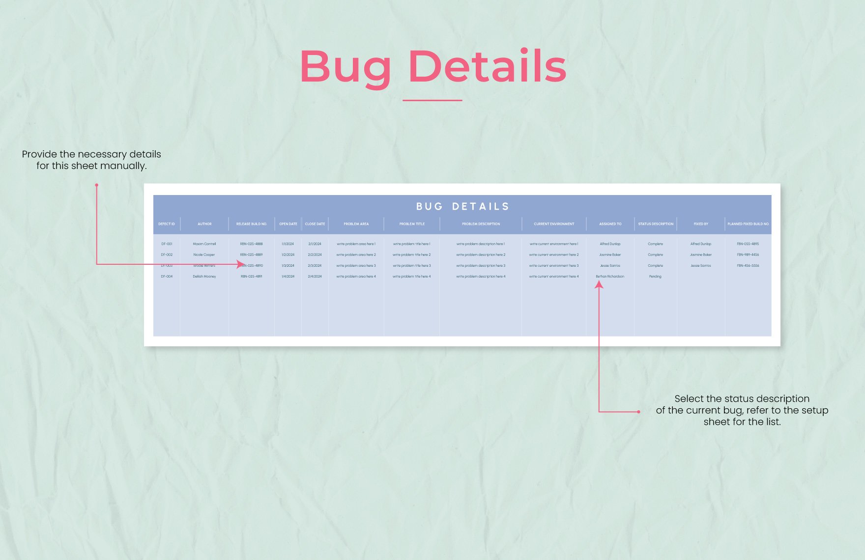Bug Report Template