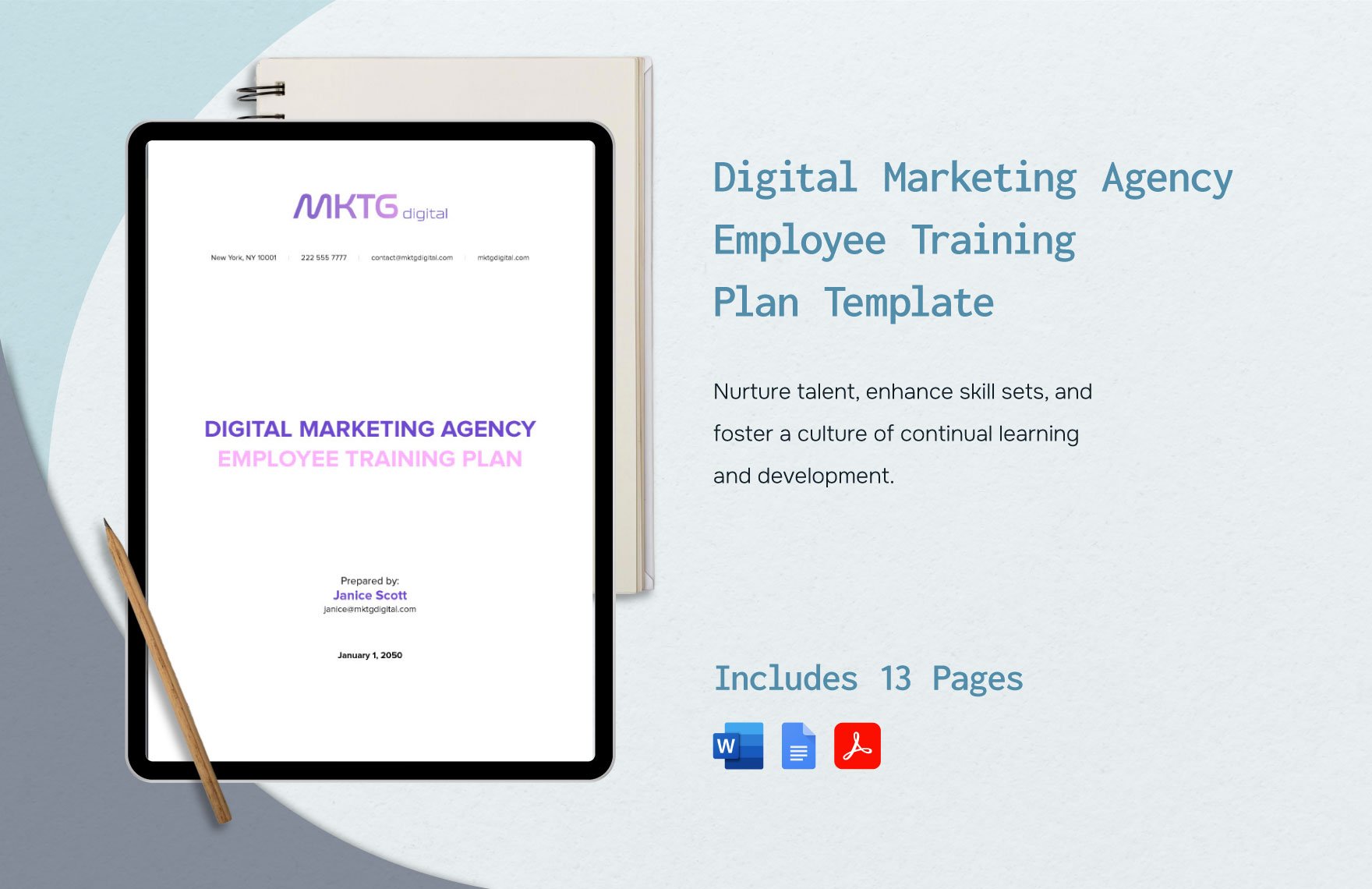 Digital Marketing Agency Employee Training Plan Template