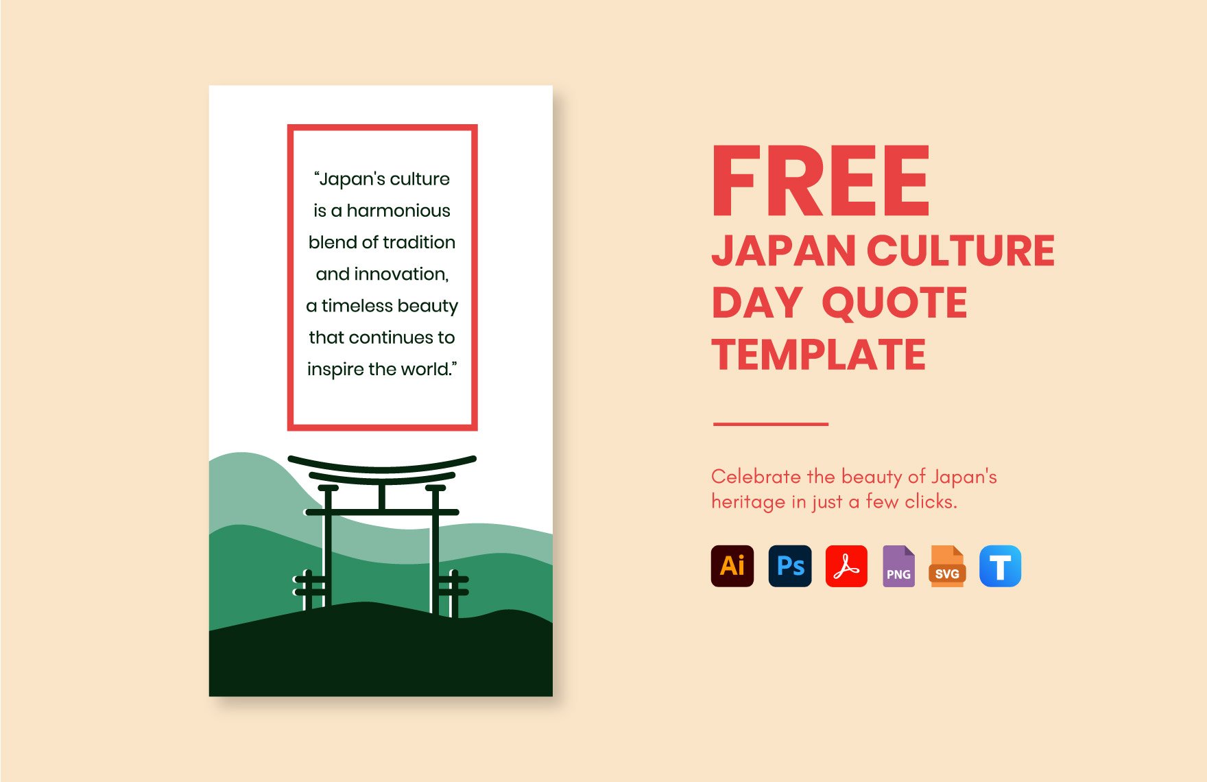 Free Japan Culture Day Quote  in PDF, Illustrator, PSD, SVG, PNG