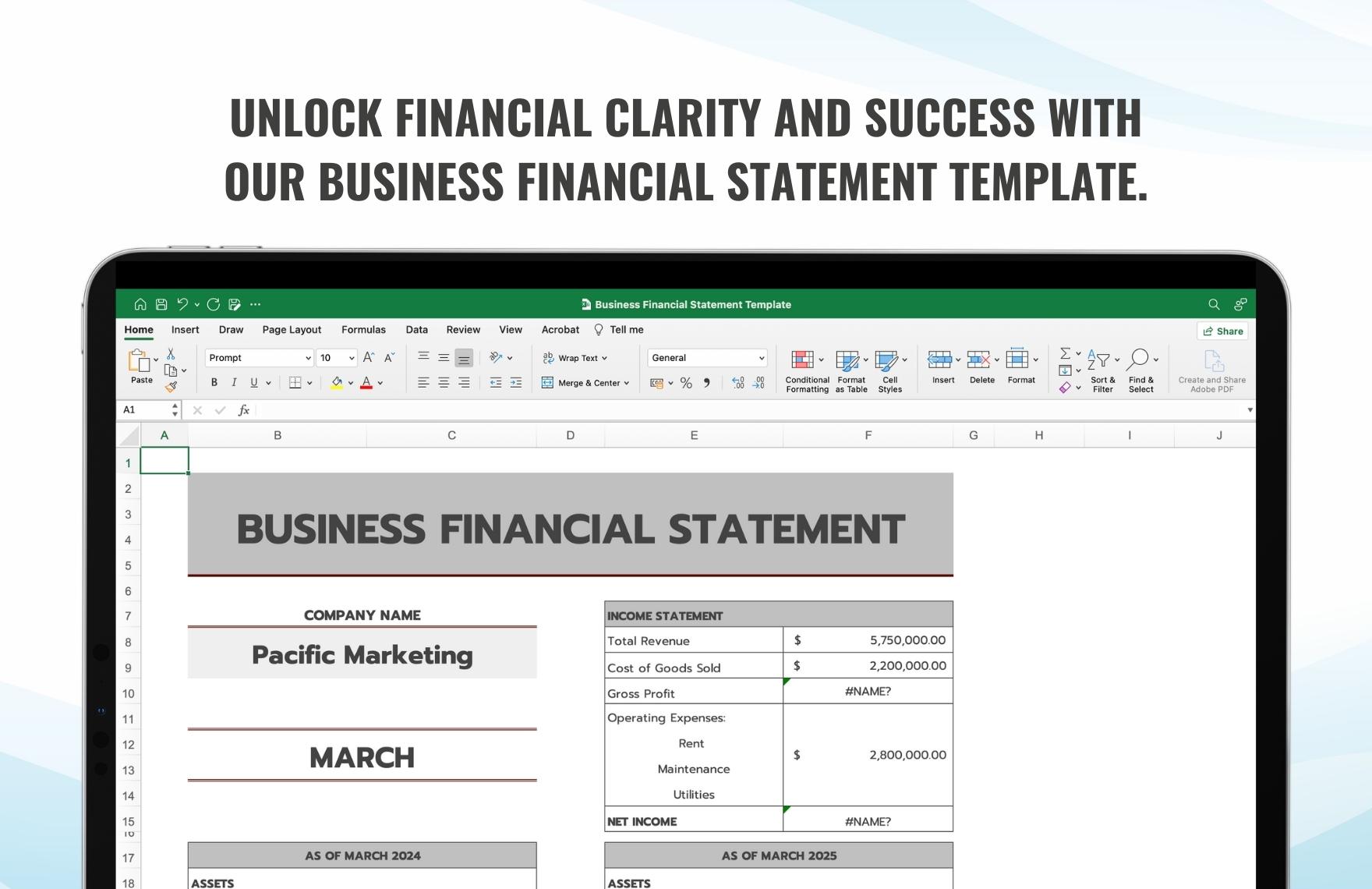 Business Financial Statement Template