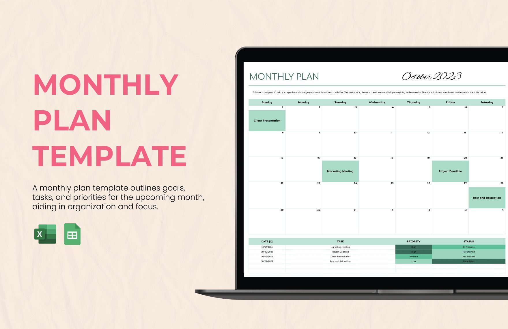 Monthly Plan Template