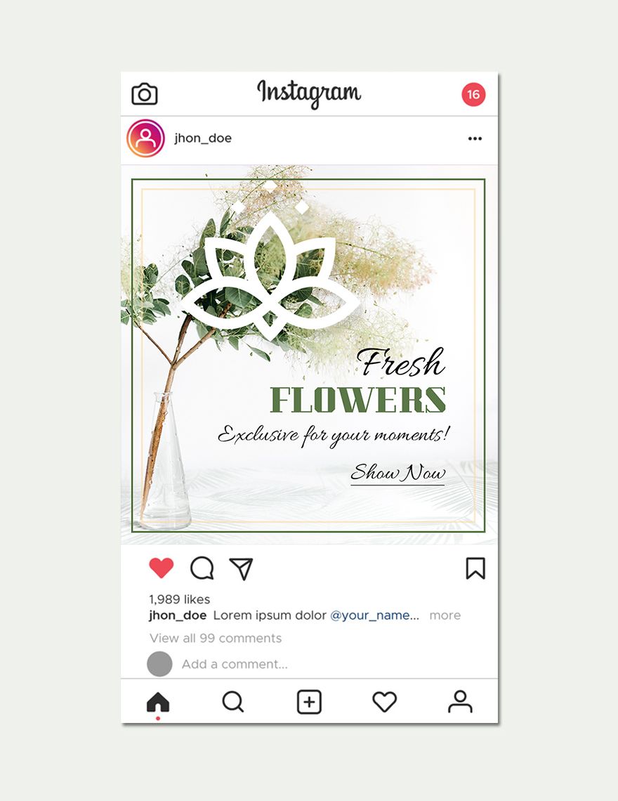 Flower Shop Instagram Ad Template