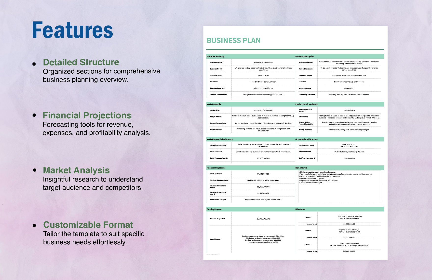 Business Plan Template