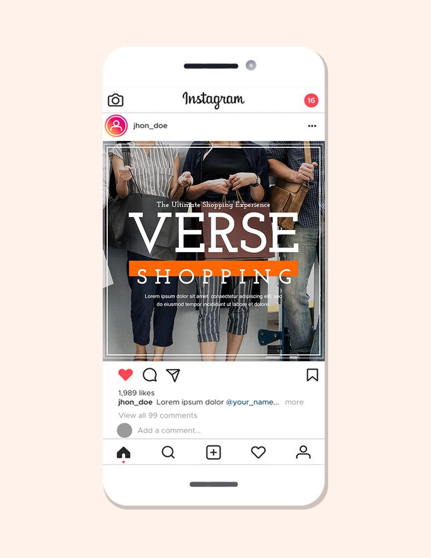 Home Shopping Instagram Ad Template in PSD