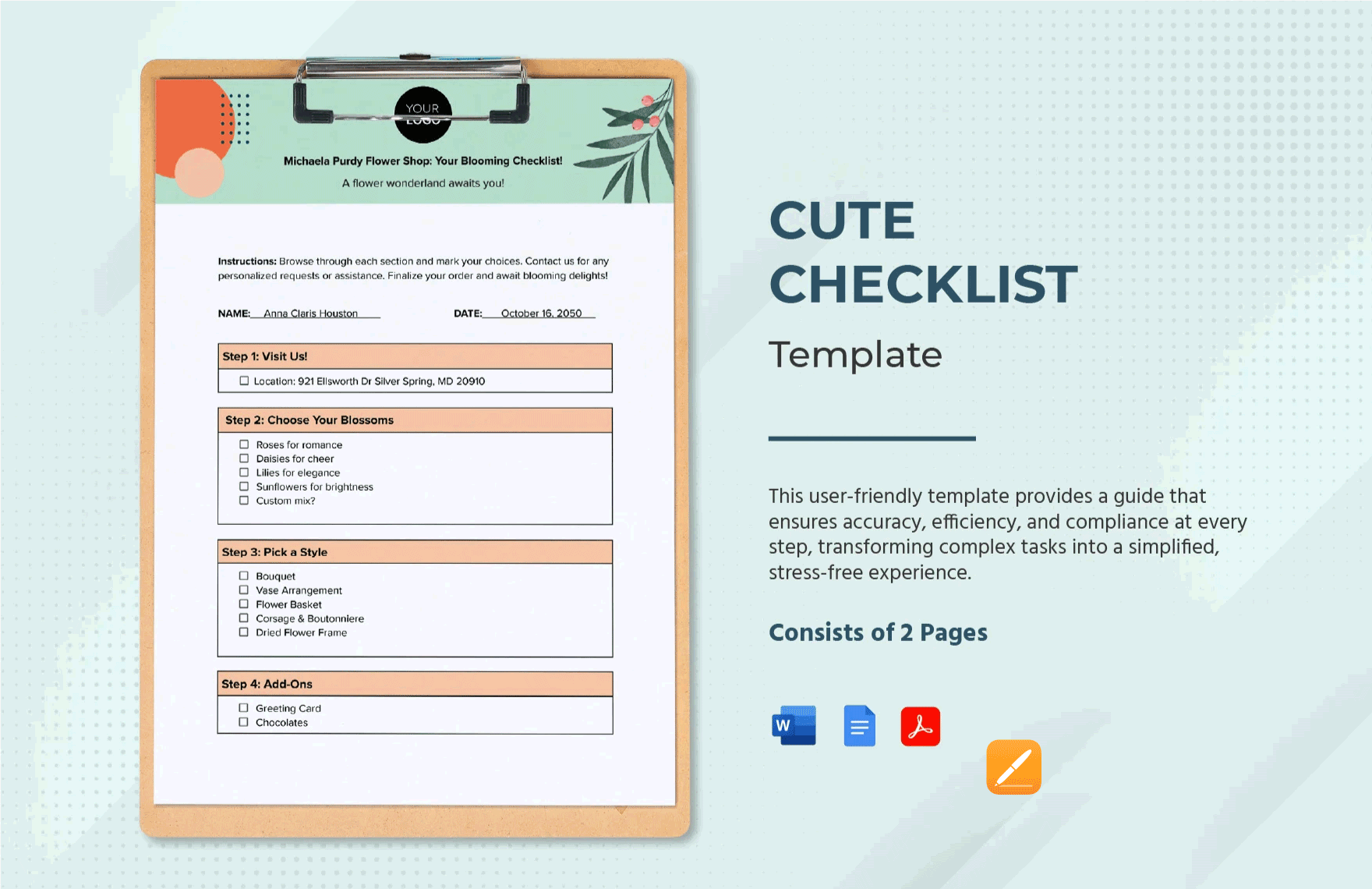 Free Cute Checklist Template in Word, Google Docs, PDF