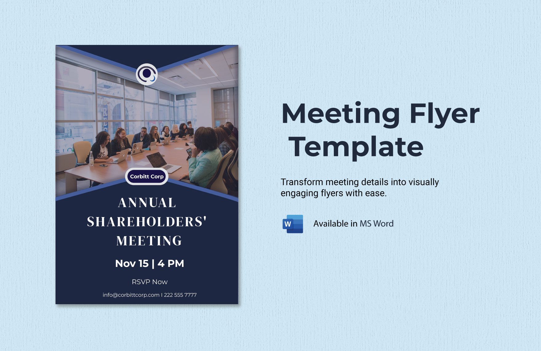 Meeting Flyer Template in Word, Publisher
