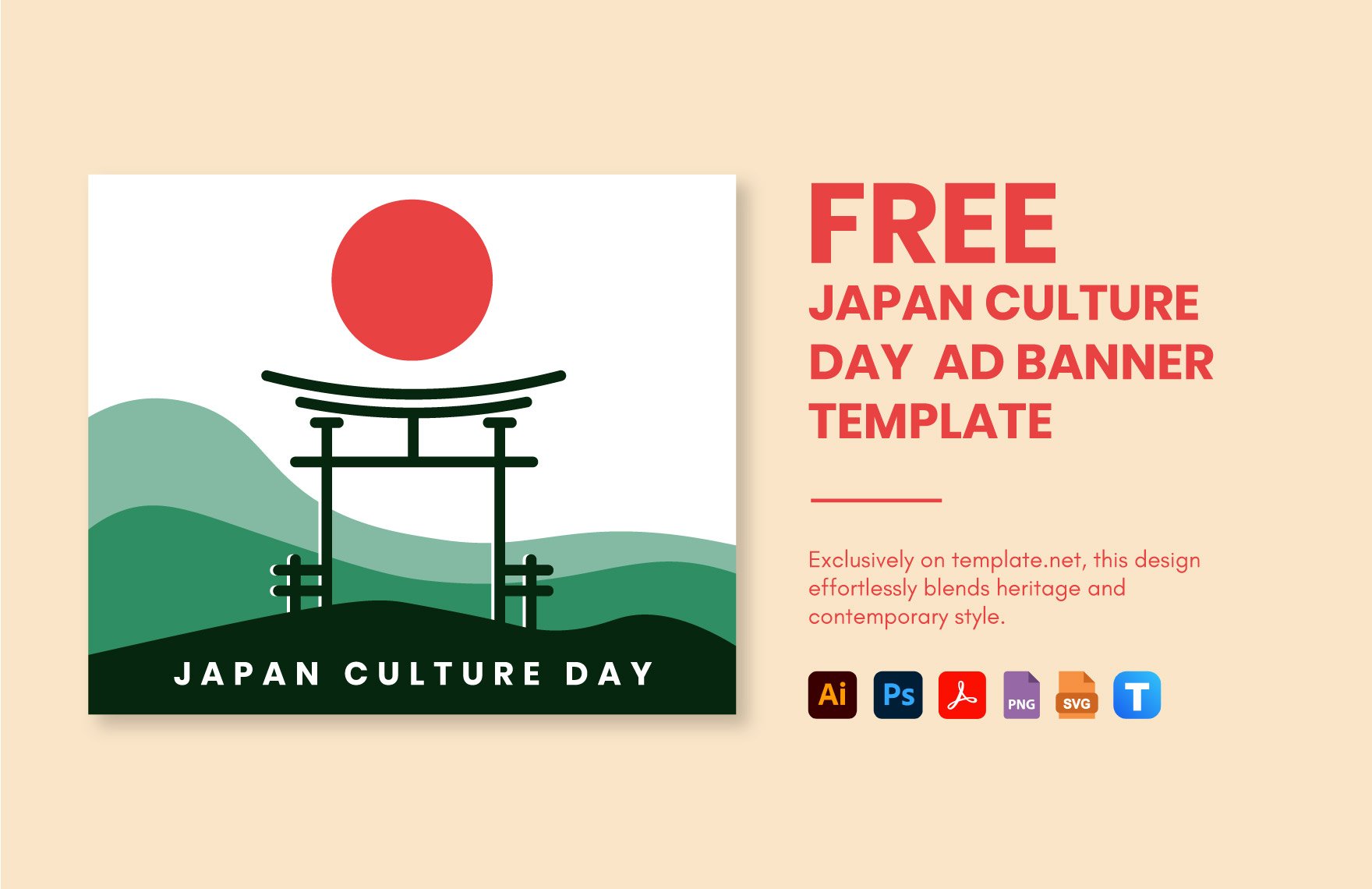 Free Japan Culture Day Ad Banner Template in PDF, Illustrator, PSD, SVG, PNG