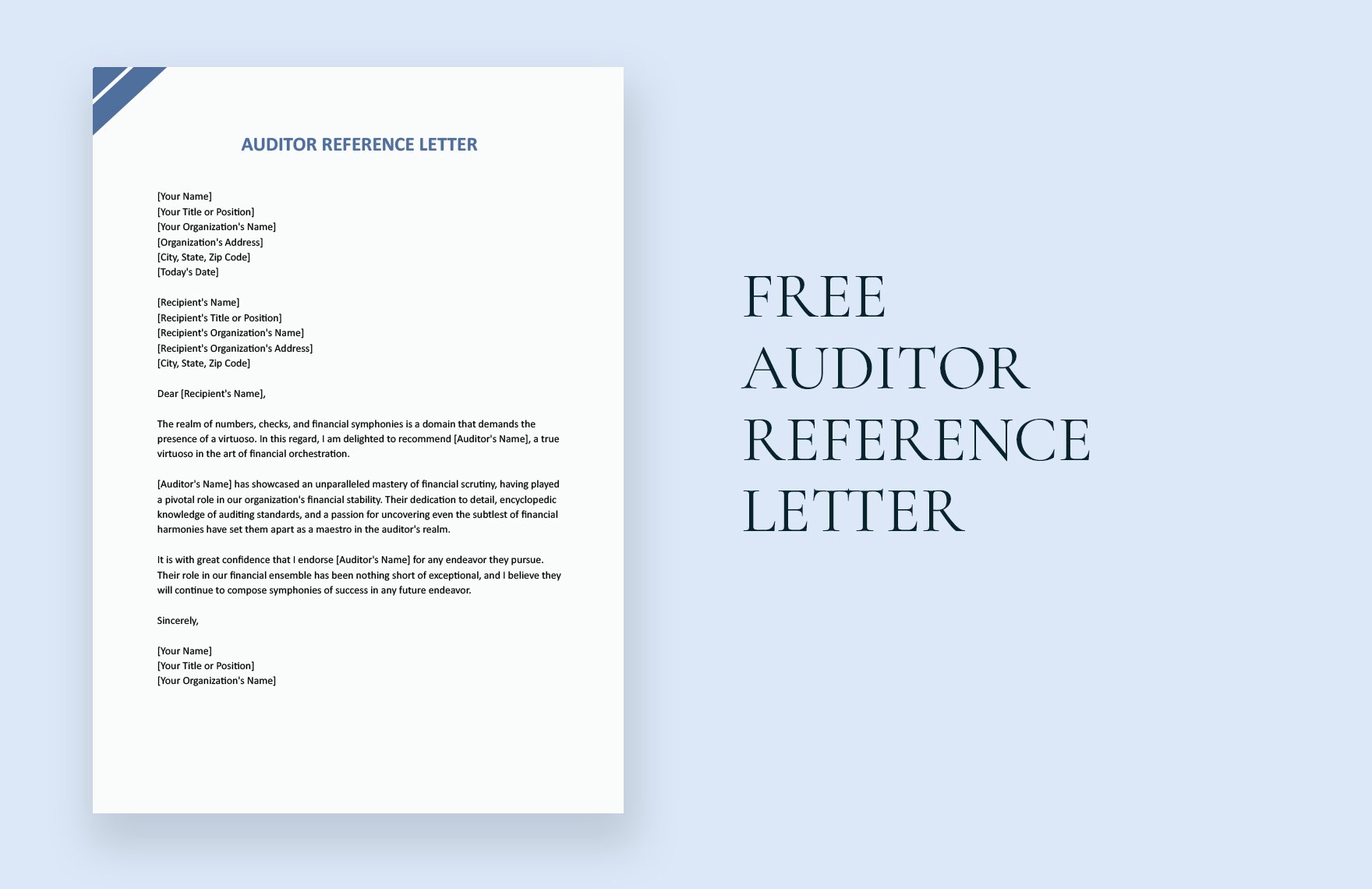 Auditor Reference Letter