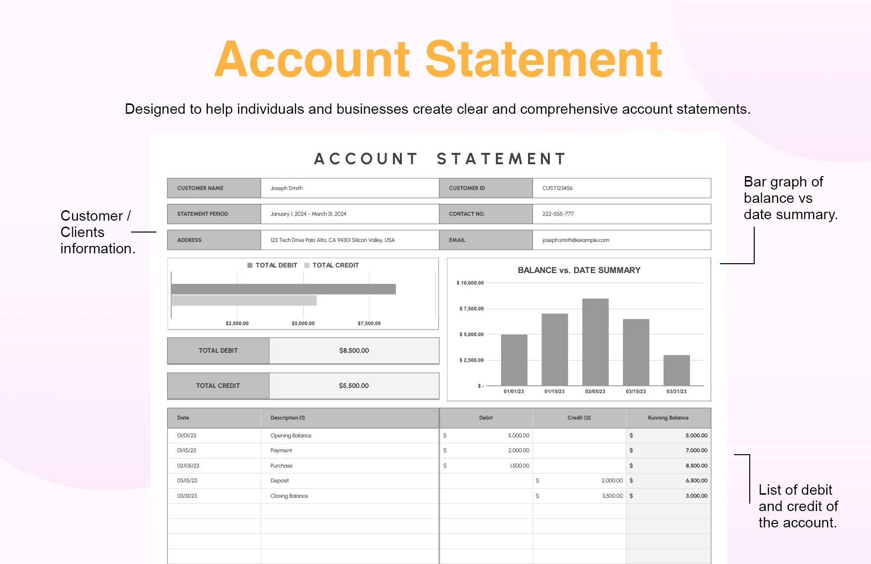 Account Statement Template