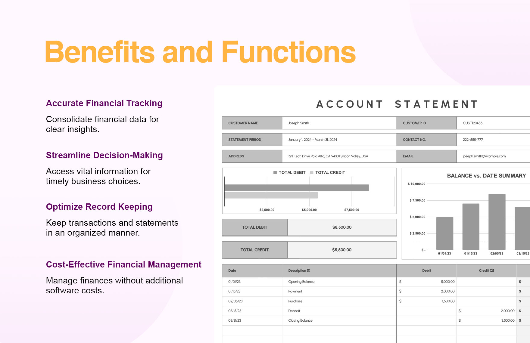 Account Statement Template