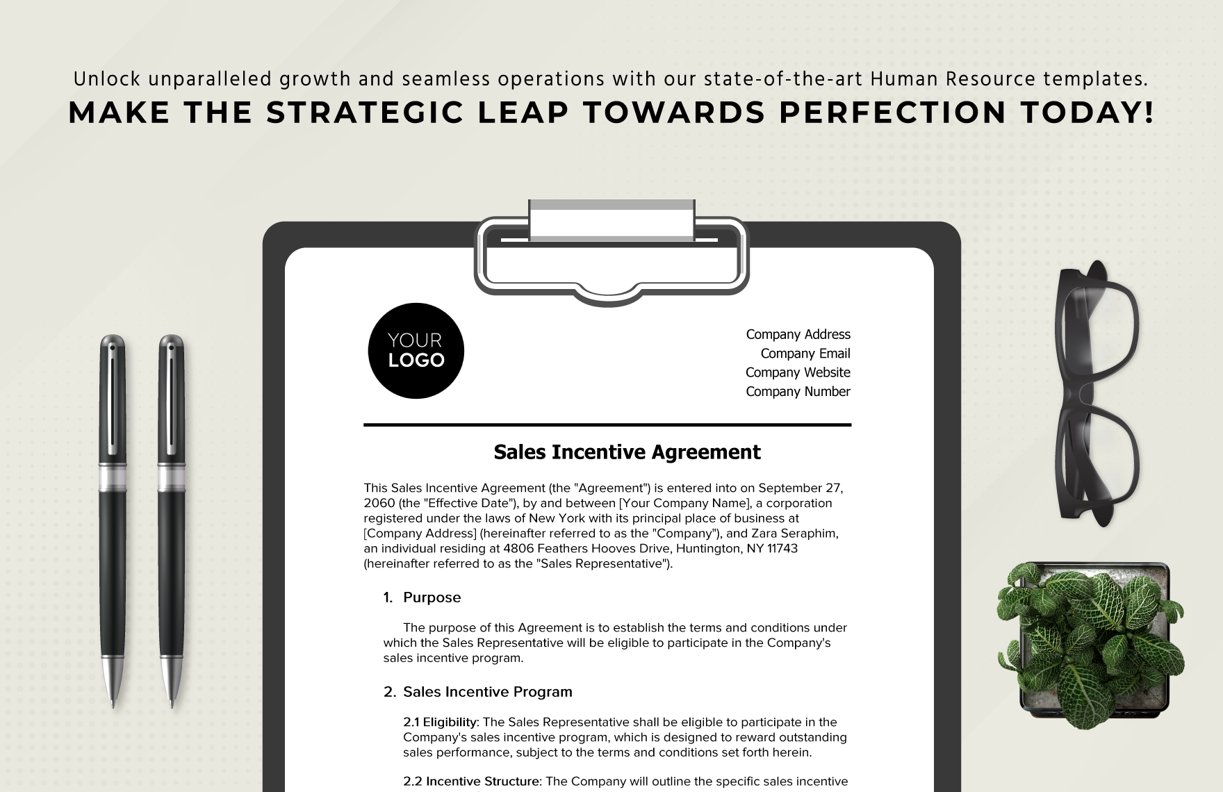 Sales Incentive Agreement HR Template