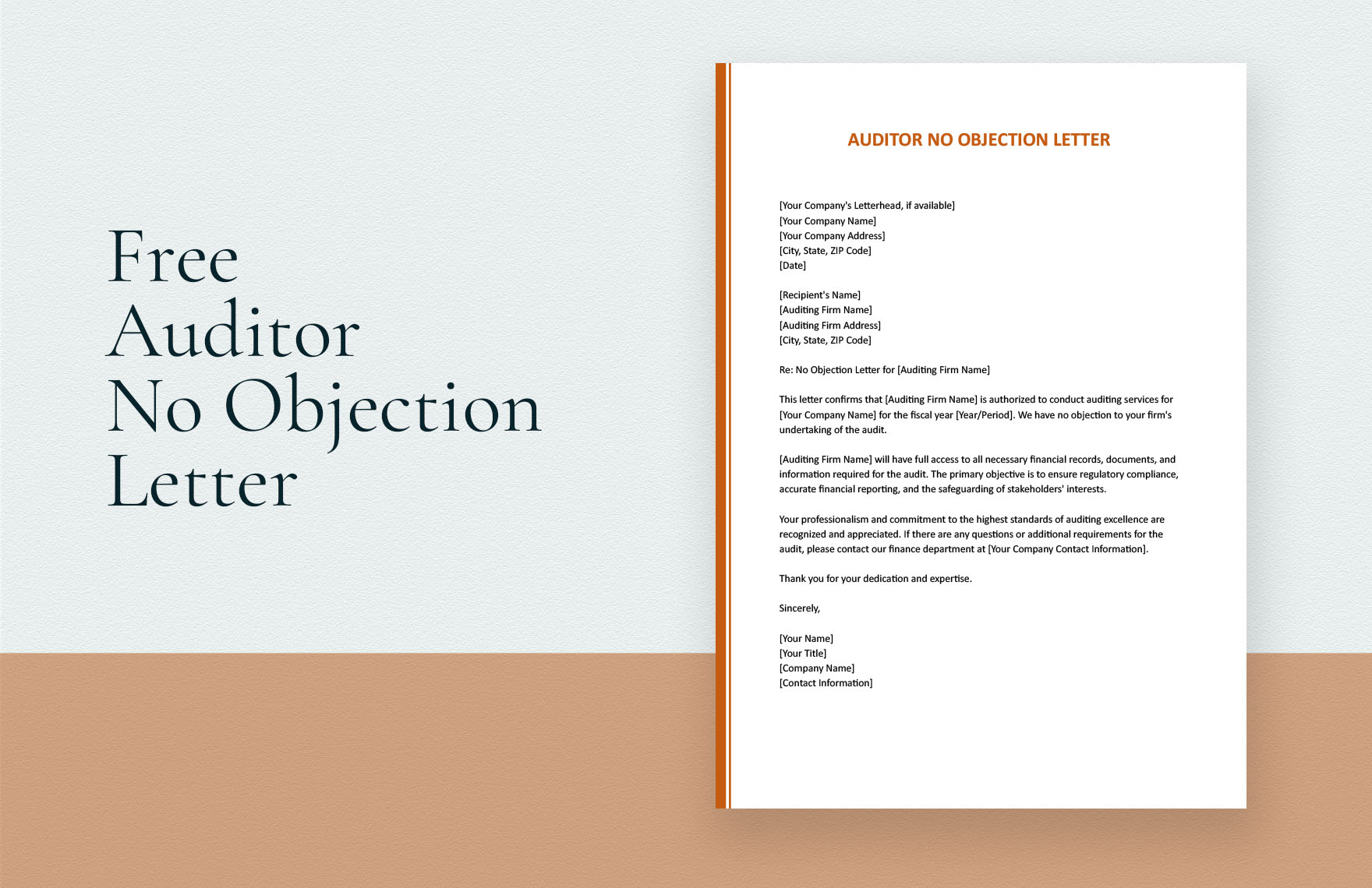 Auditor No Objection Letter