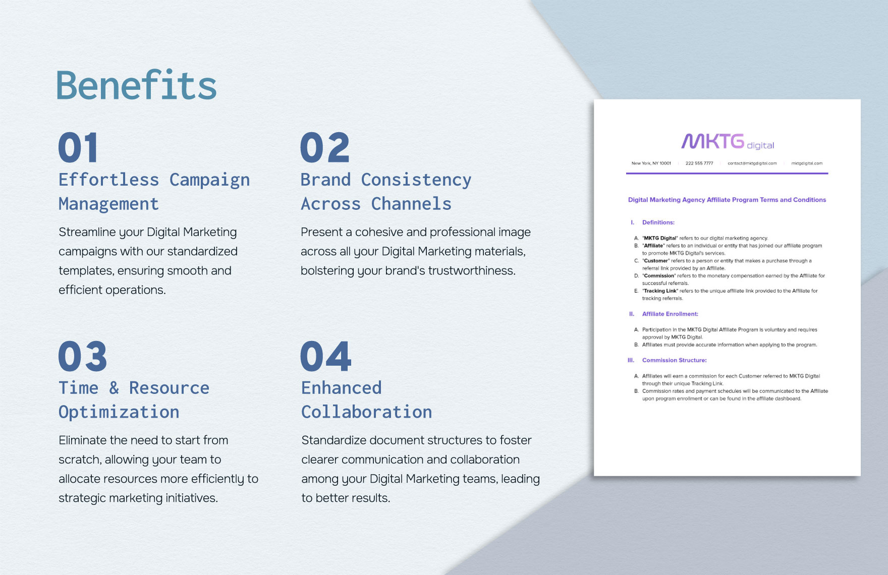 Digital Marketing Agency Affiliate Program Terms and Conditions Template