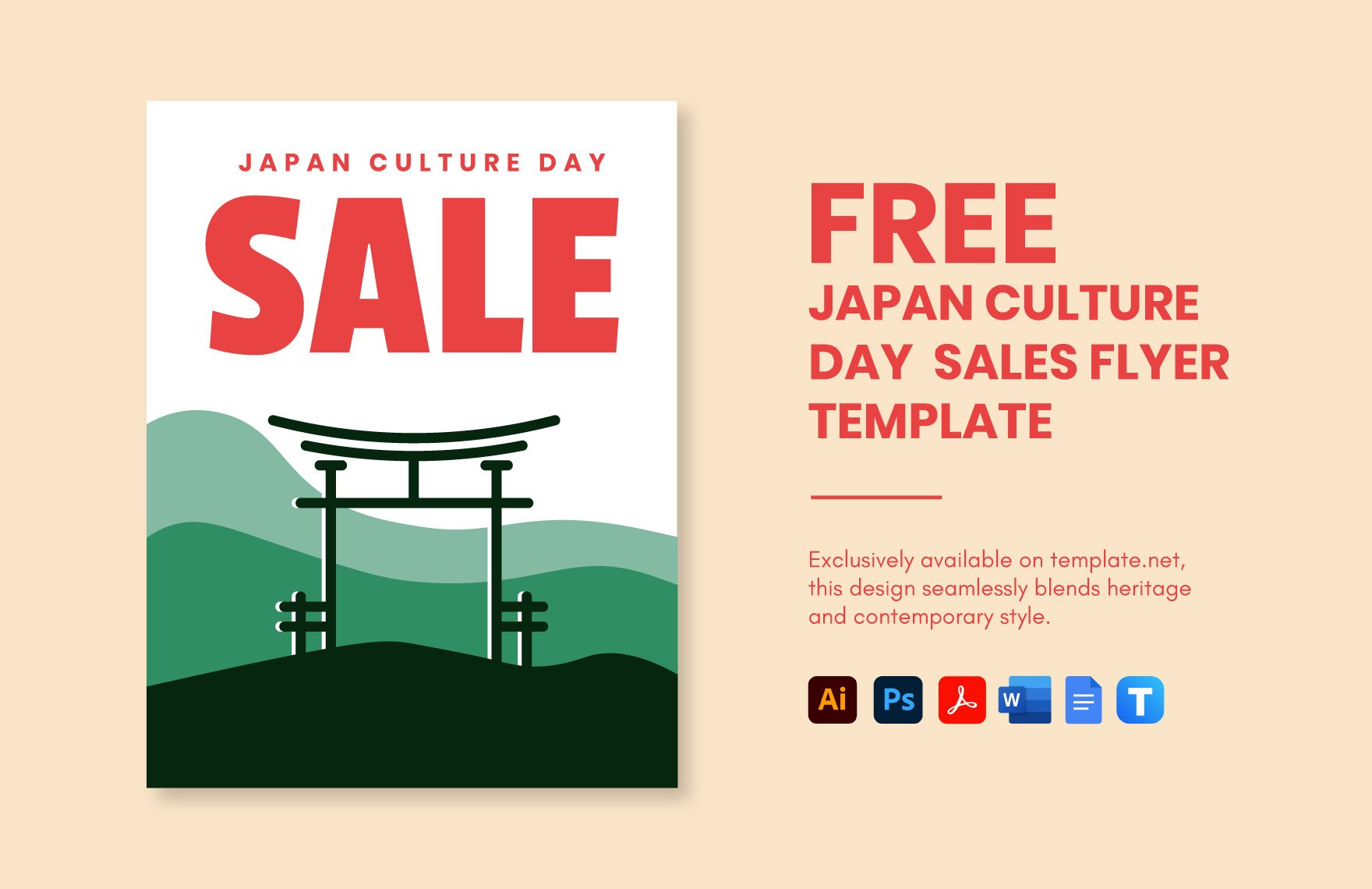 Japan Culture Day Sales Flyer Template in Word, Google Docs, PDF, Illustrator, PSD