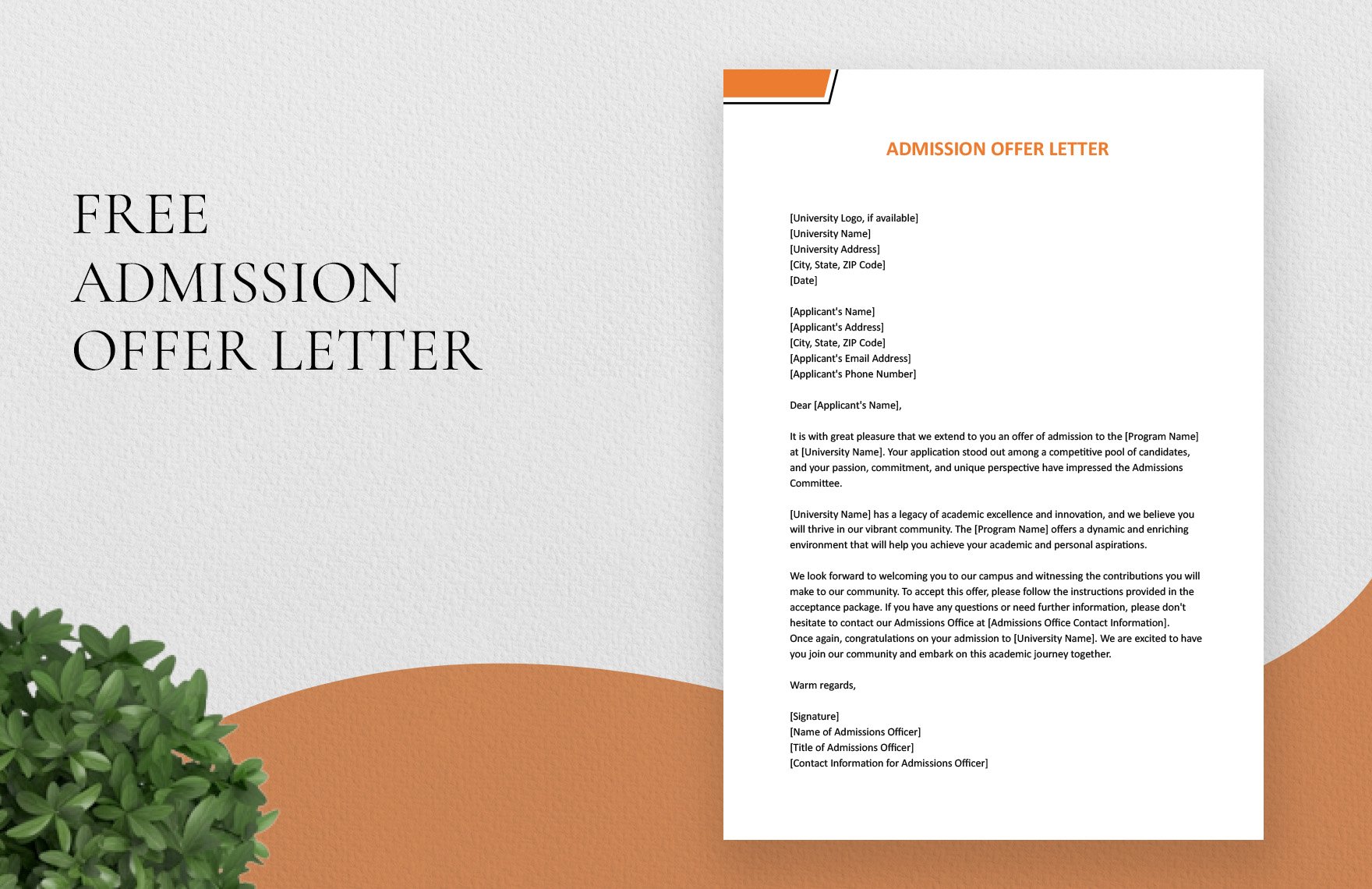 Admission Offer Letter