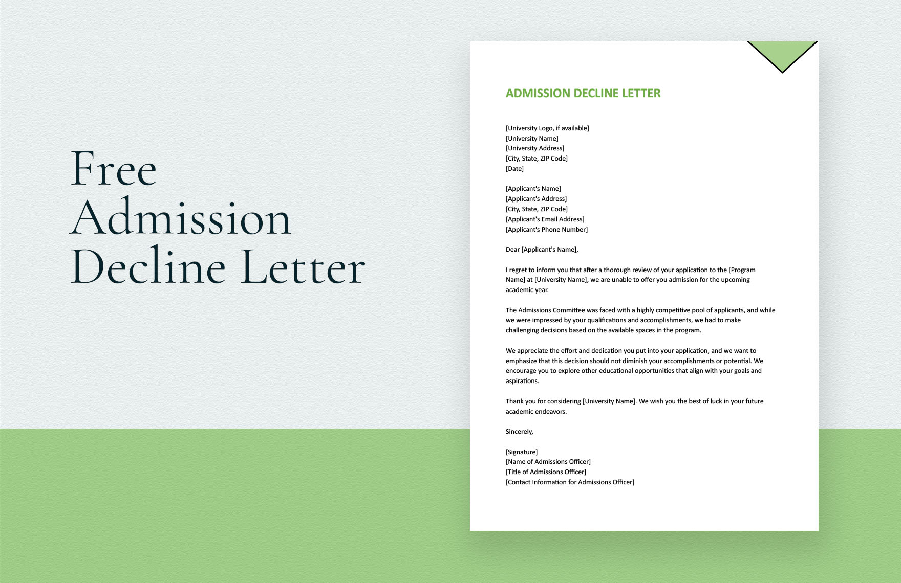 Admission Decline Letter