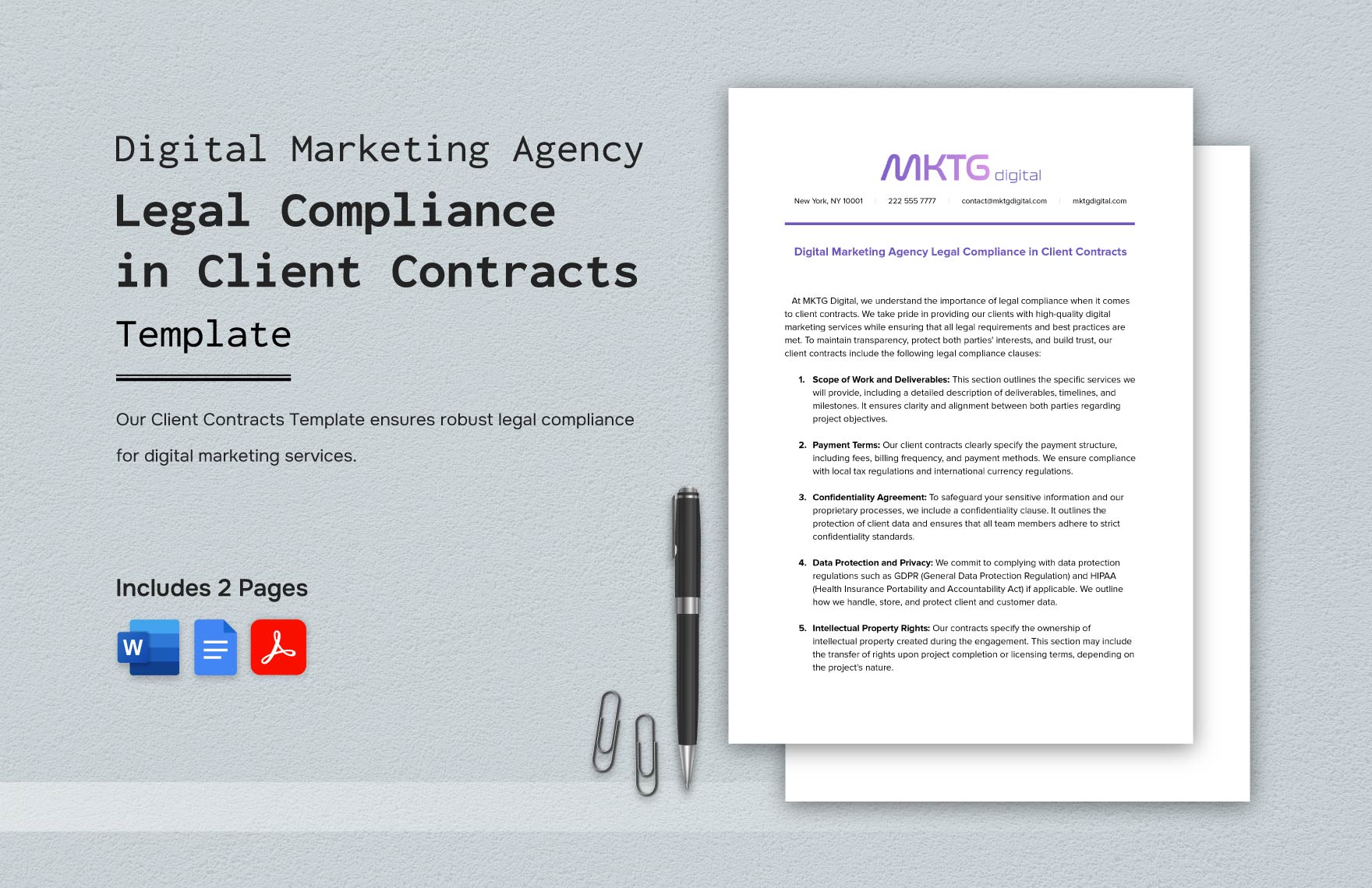 Digital Marketing Agency Legal Compliance in Client Contracts Template