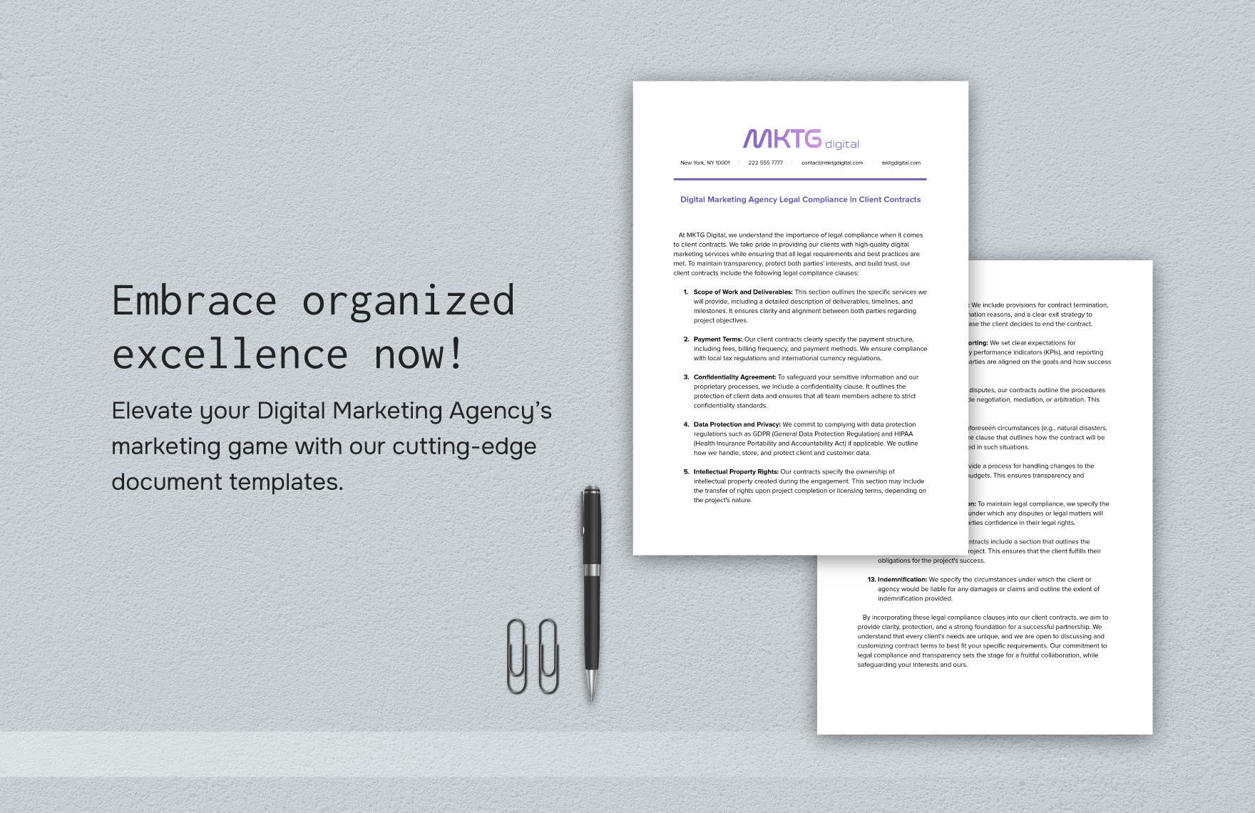 Digital Marketing Agency Legal Compliance in Client Contracts Template