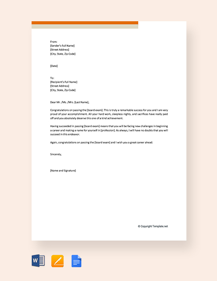 FREE Formal Congratulation Letter Template - Word | Google Docs | Apple ...