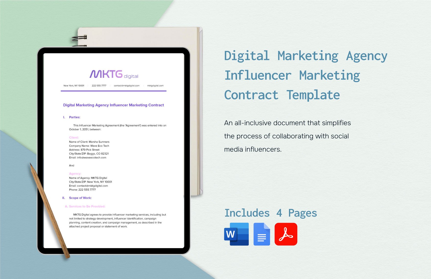 Digital Marketing Agency Influencer Marketing Contract Template