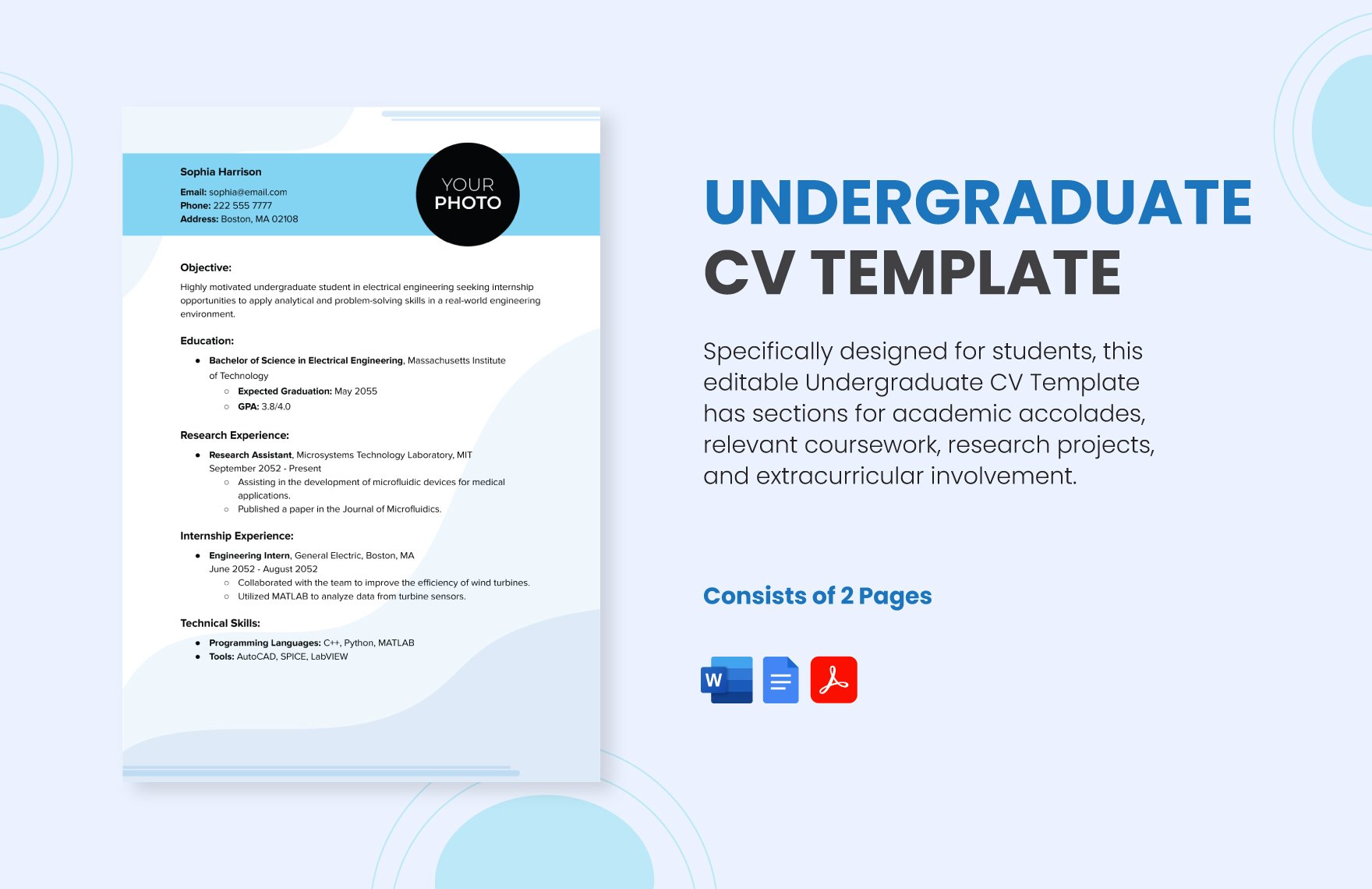 Undergraduate CV Template