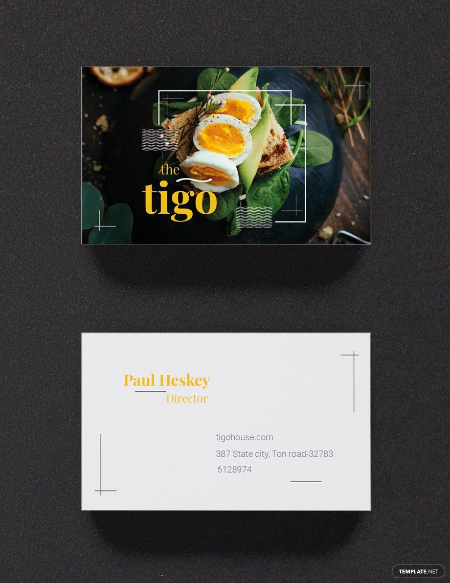 Simple Restaurant Business Card Template in Word, Google Docs, Illustrator, PSD, Apple Pages, Publisher