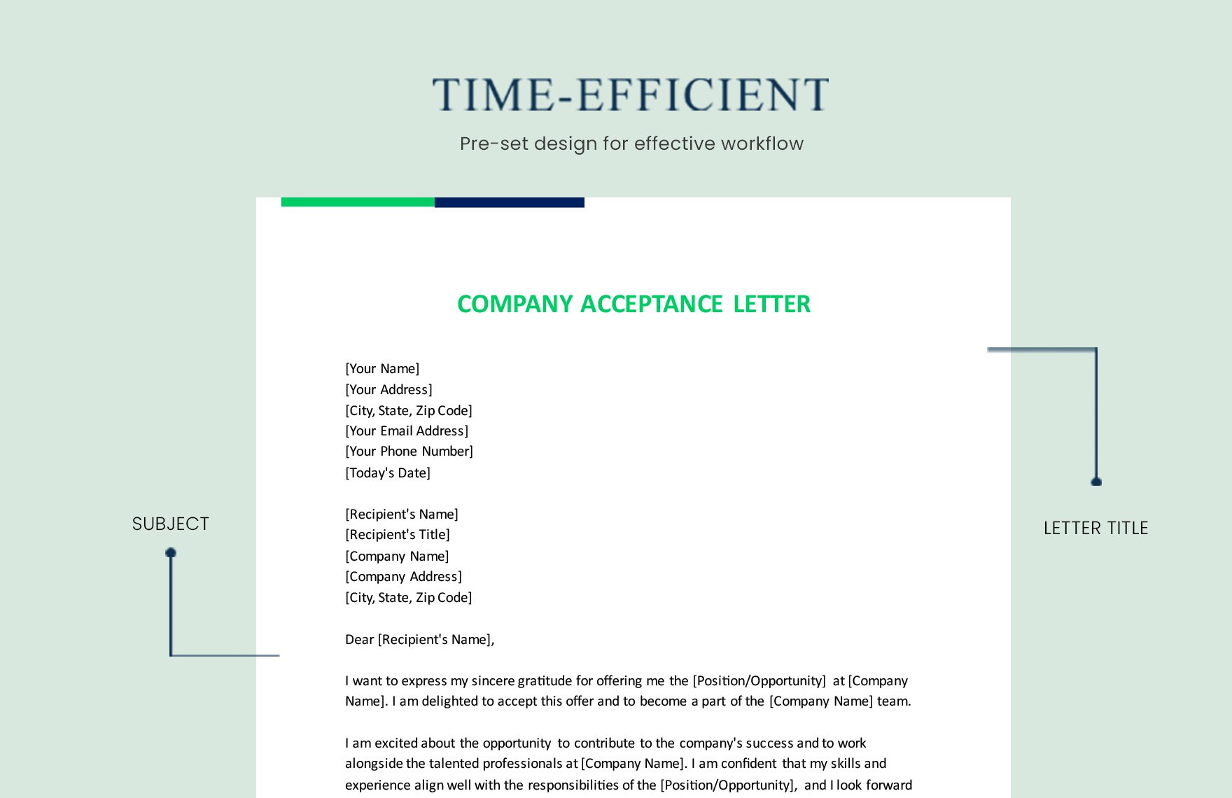   Company Acceptance Letter