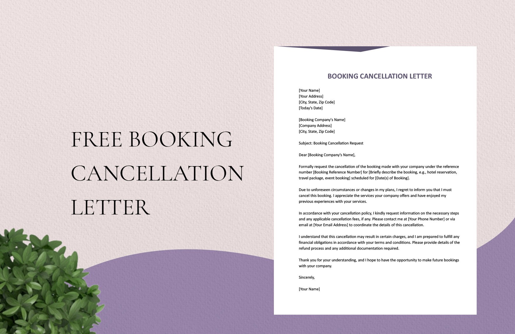Booking Cancellation Letter