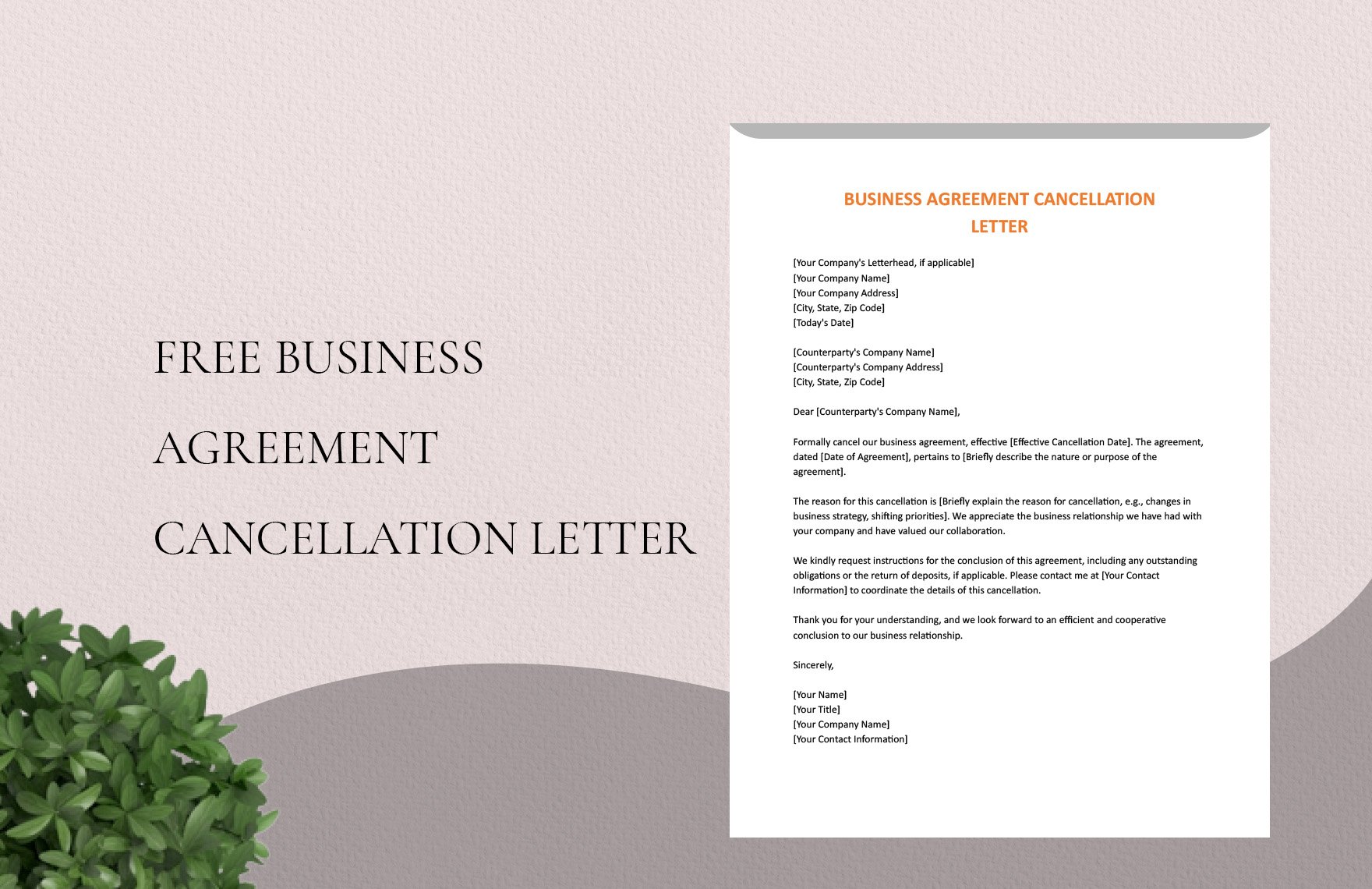 Business Agreement Cancellation Letter