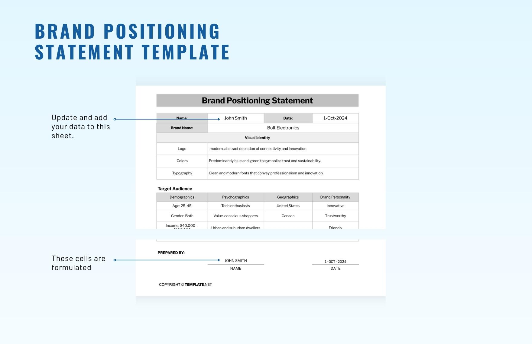Brand Positioning Statement Template