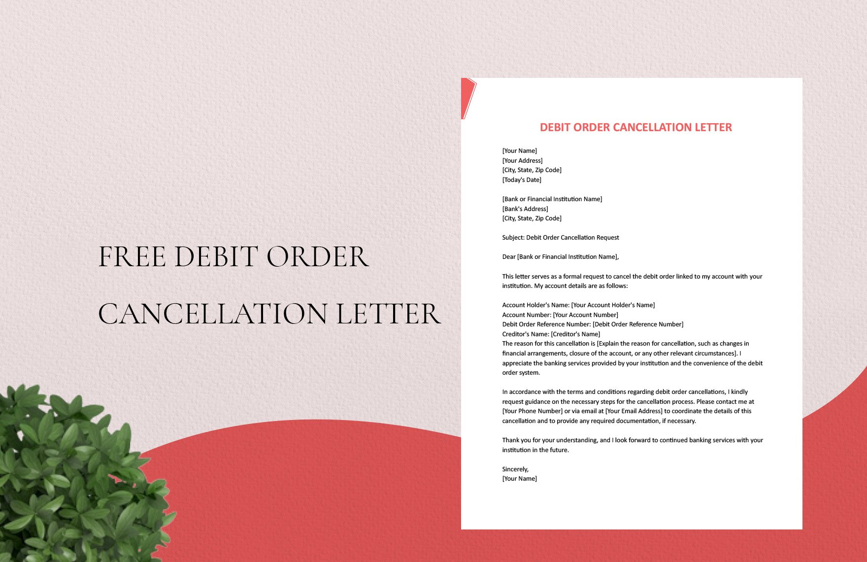 Debit Order Cancellation Letter