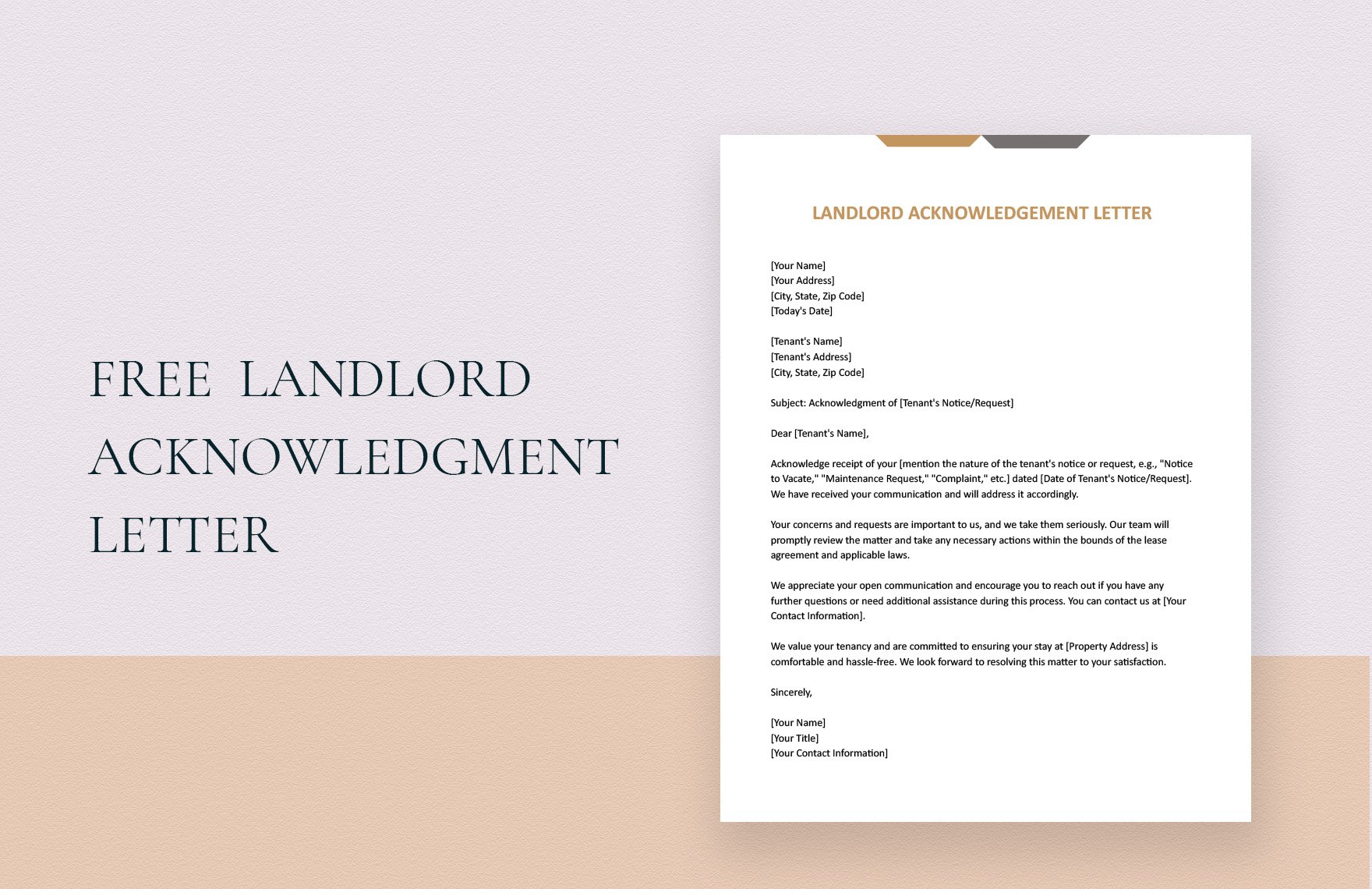 Landlord Acknowledgement Letter