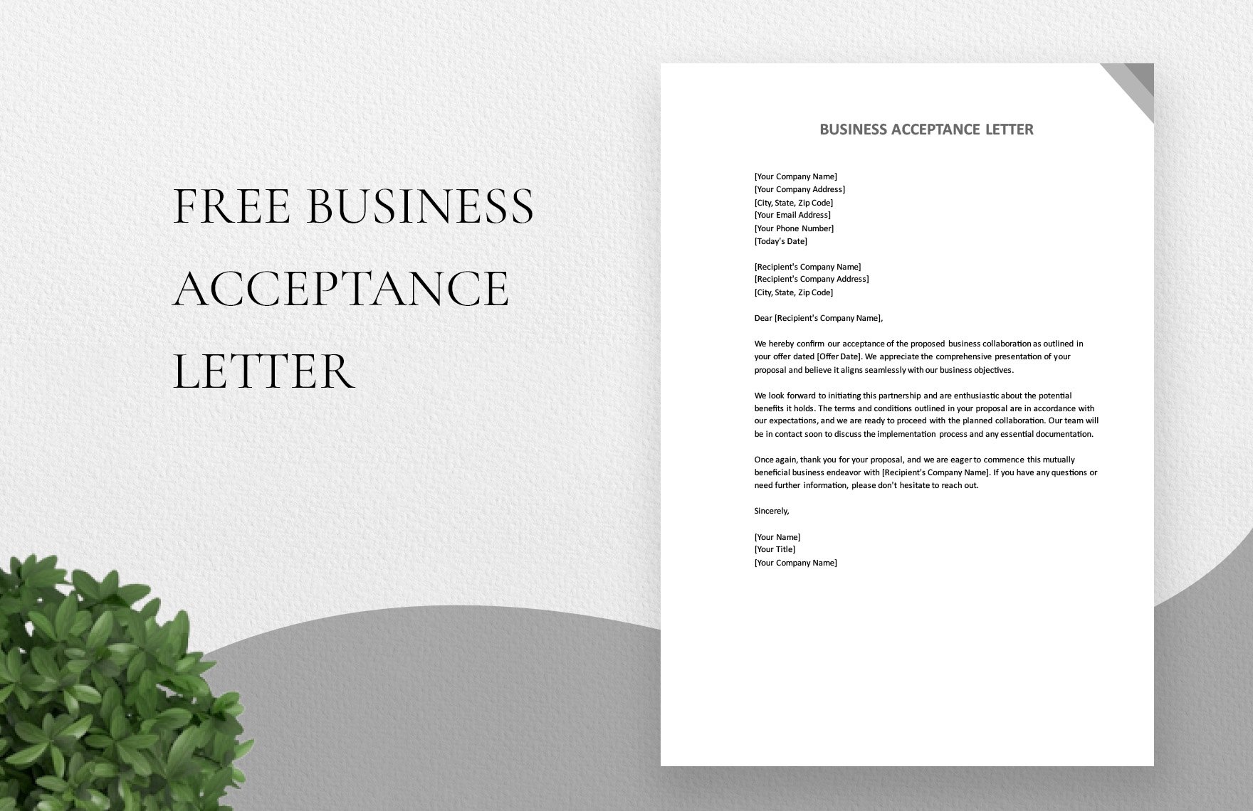 Business Acceptance Letter