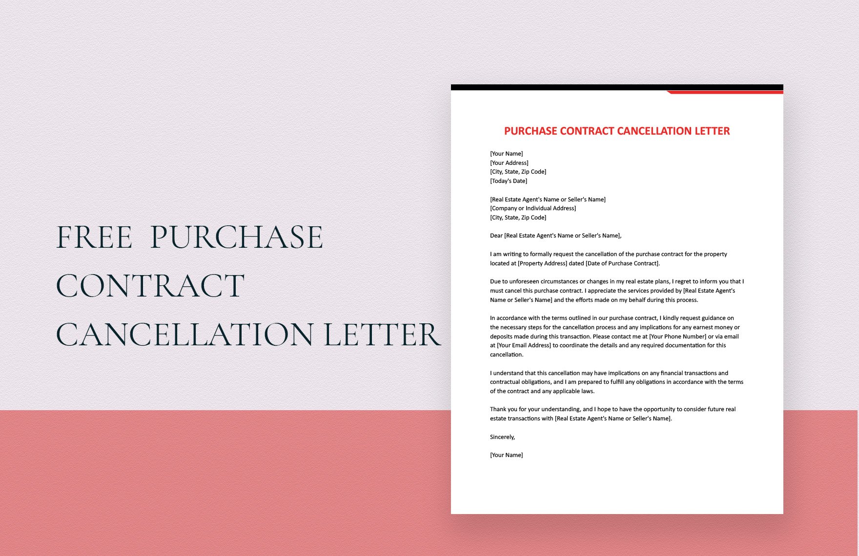 Purchase Contract Cancellation Letter