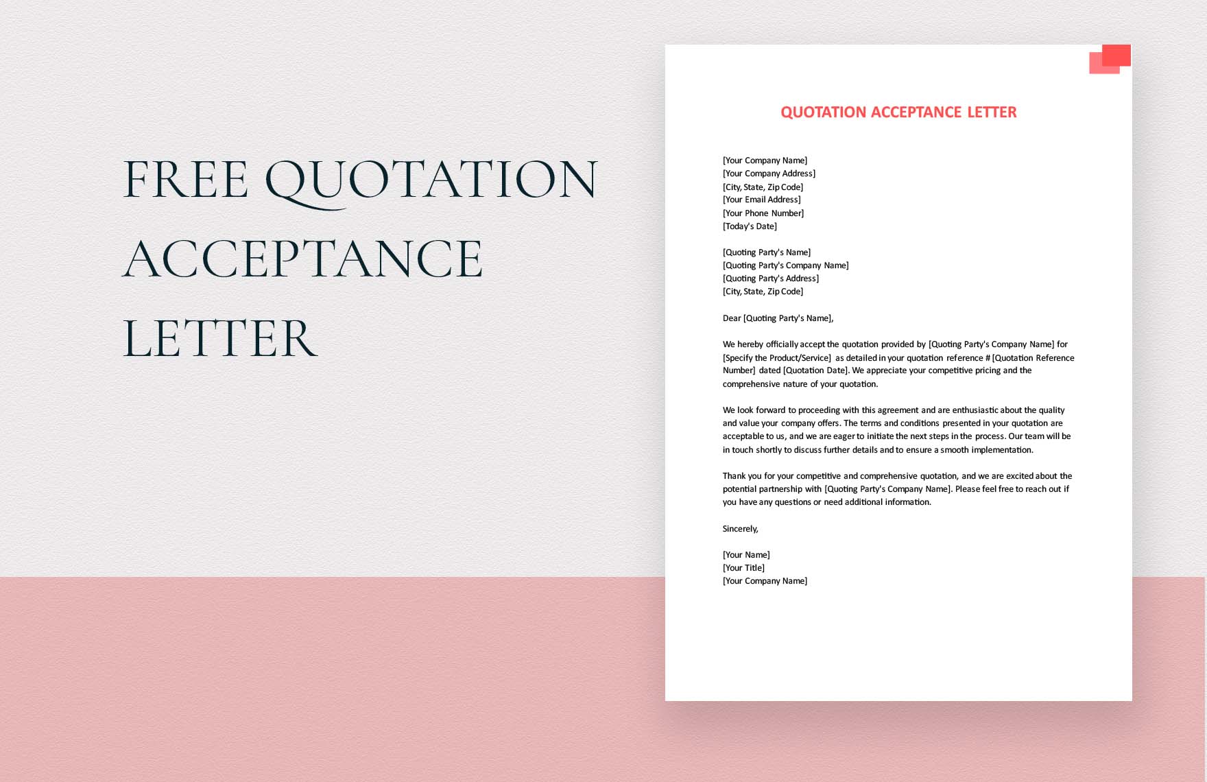 Quotation Acceptance Letter