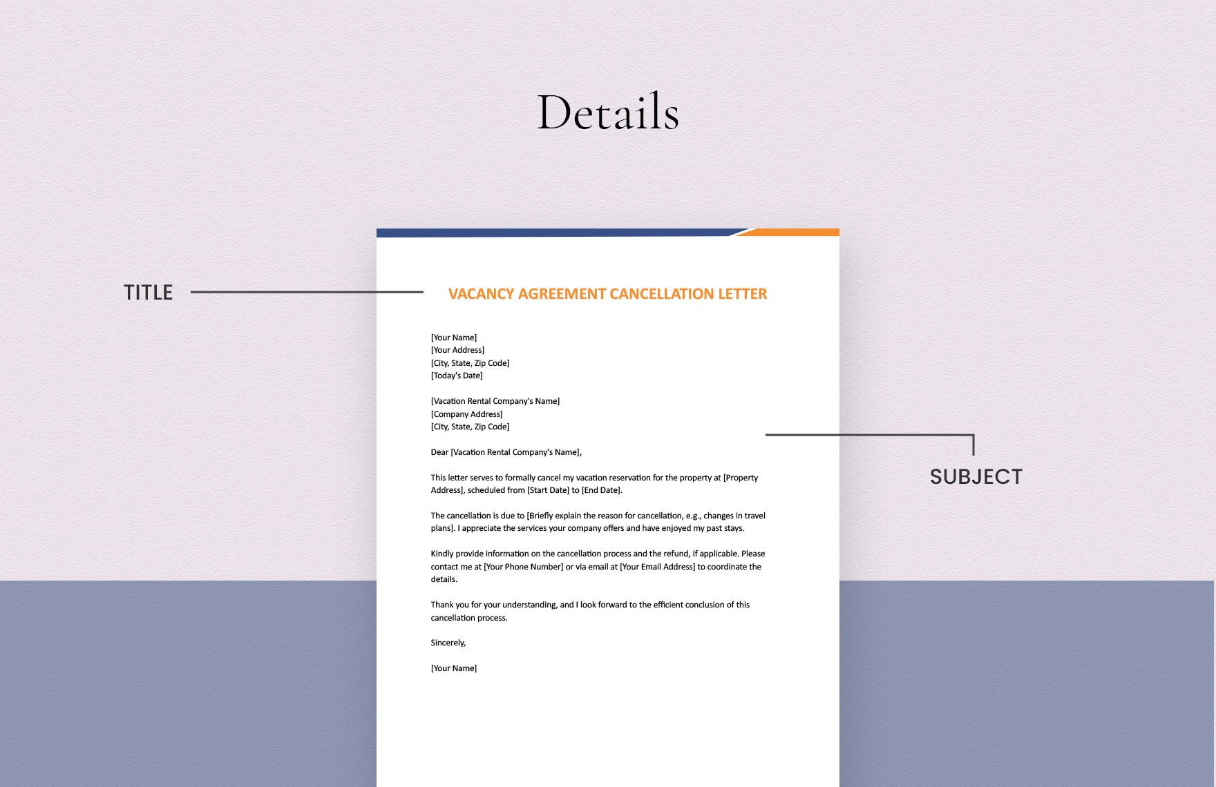 Vacancy Agreement Cancellation Letter