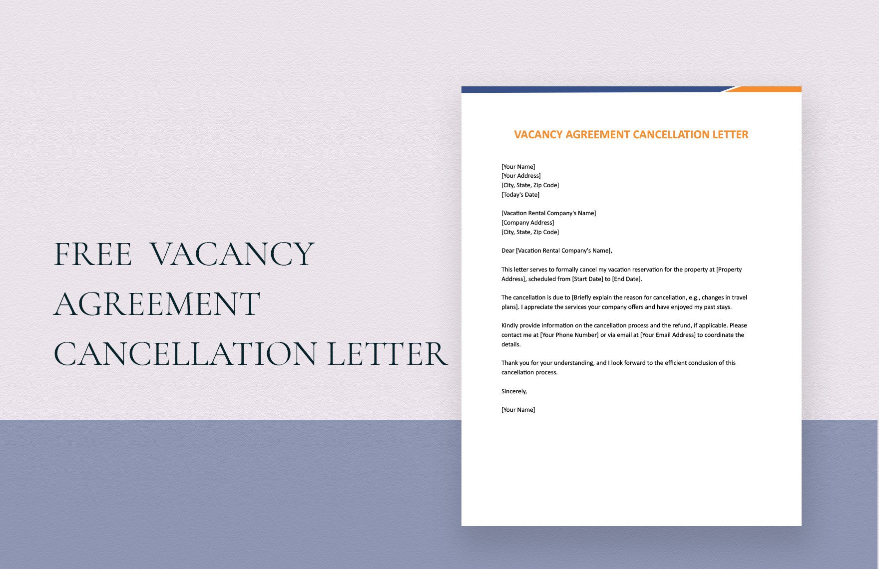 Vacancy Agreement Cancellation Letter