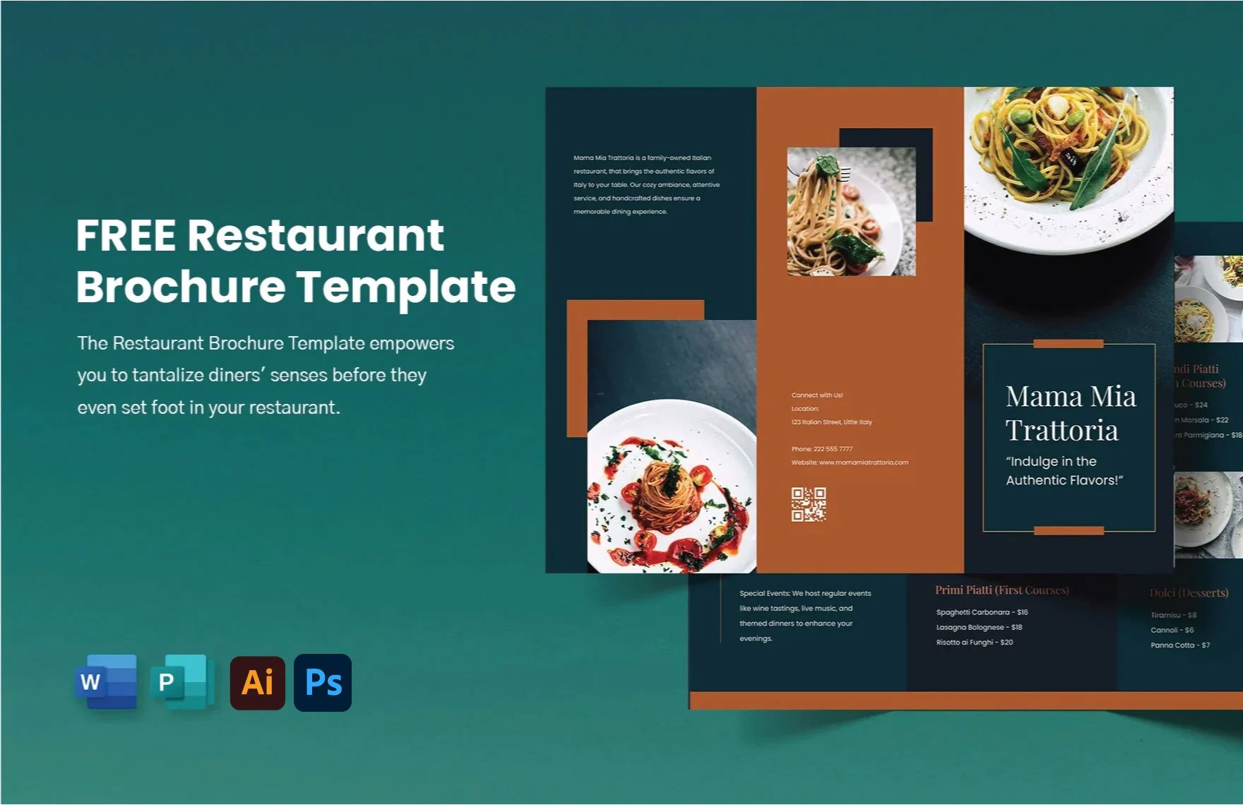 Free Restaurant Brochure Template