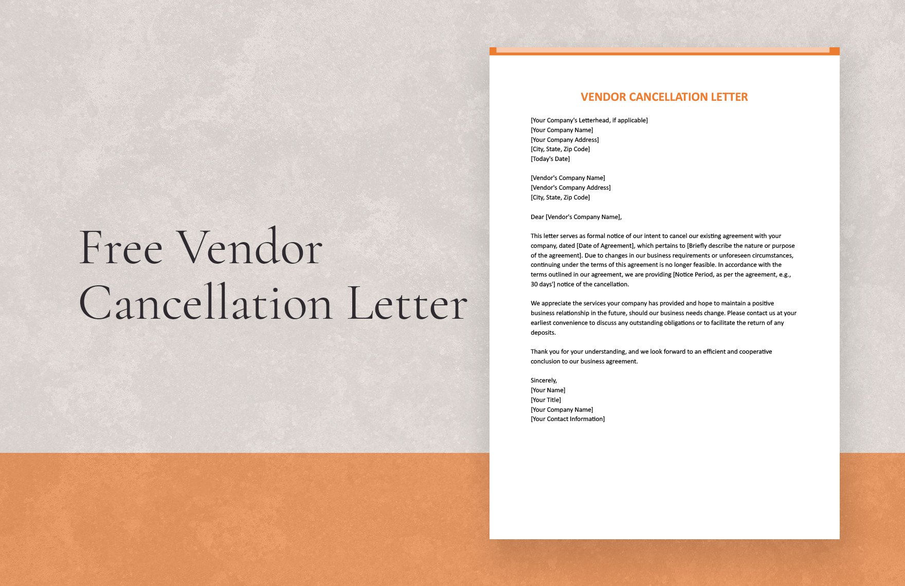 Vendor Cancellation Letter