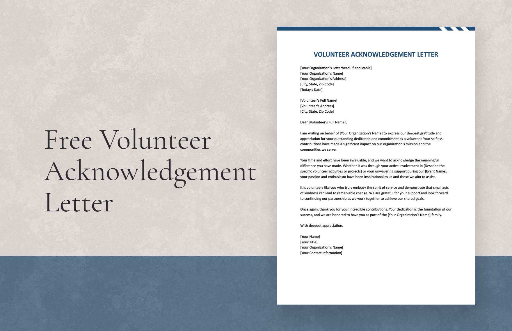 Volunteer Acknowledgement Letter