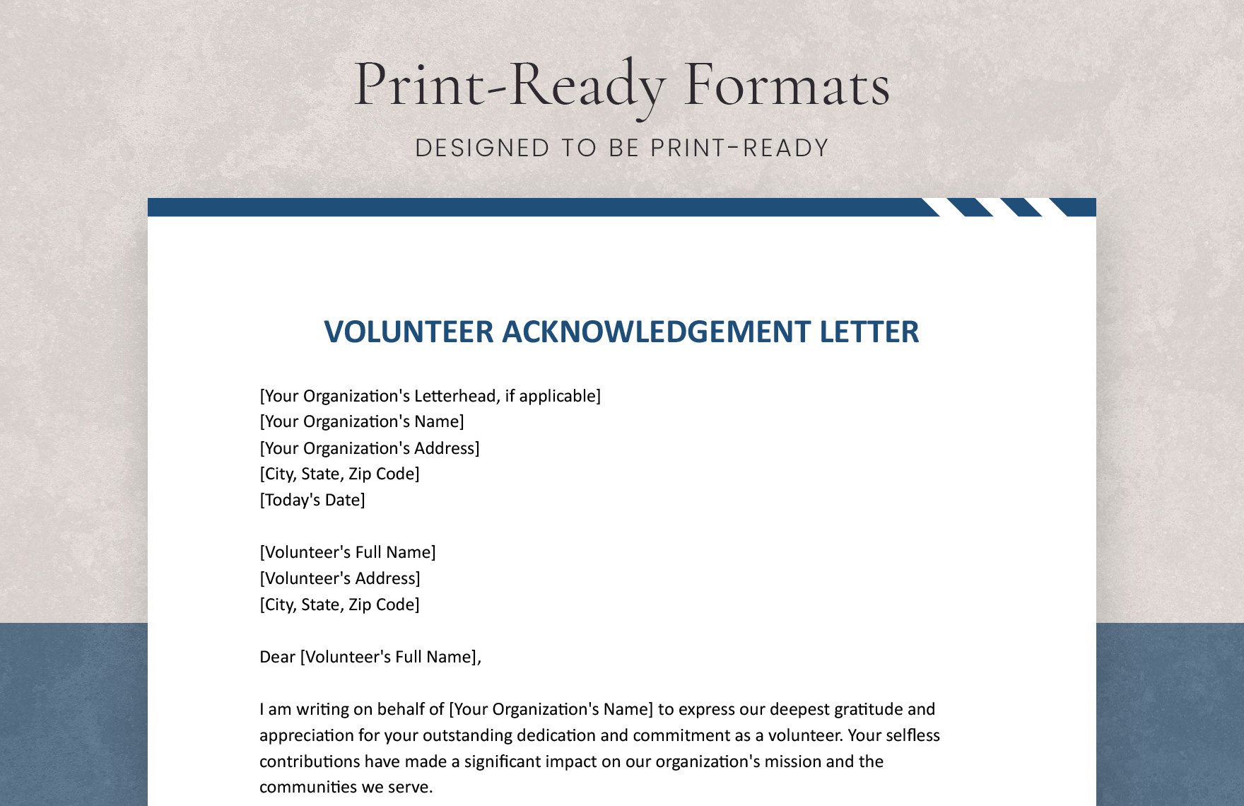 Volunteer Acknowledgement Letter