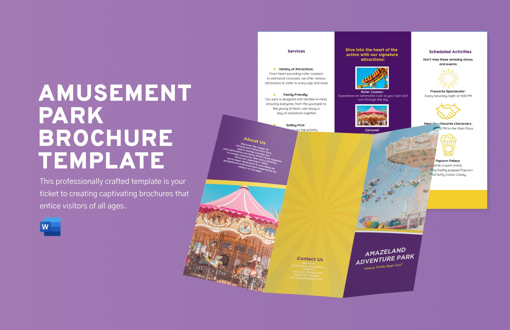 Amusement Park Brochure Template