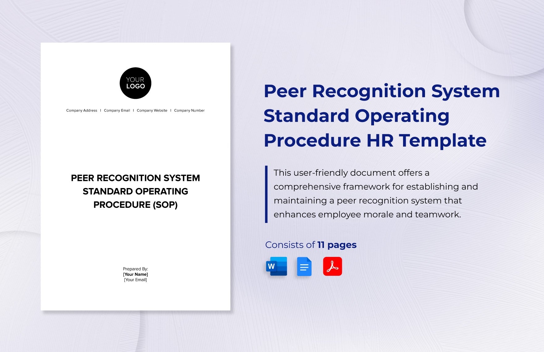 Peer Recognition System Standard Operating Procedure (SOP) HR Template in Word, Google Docs, PDF