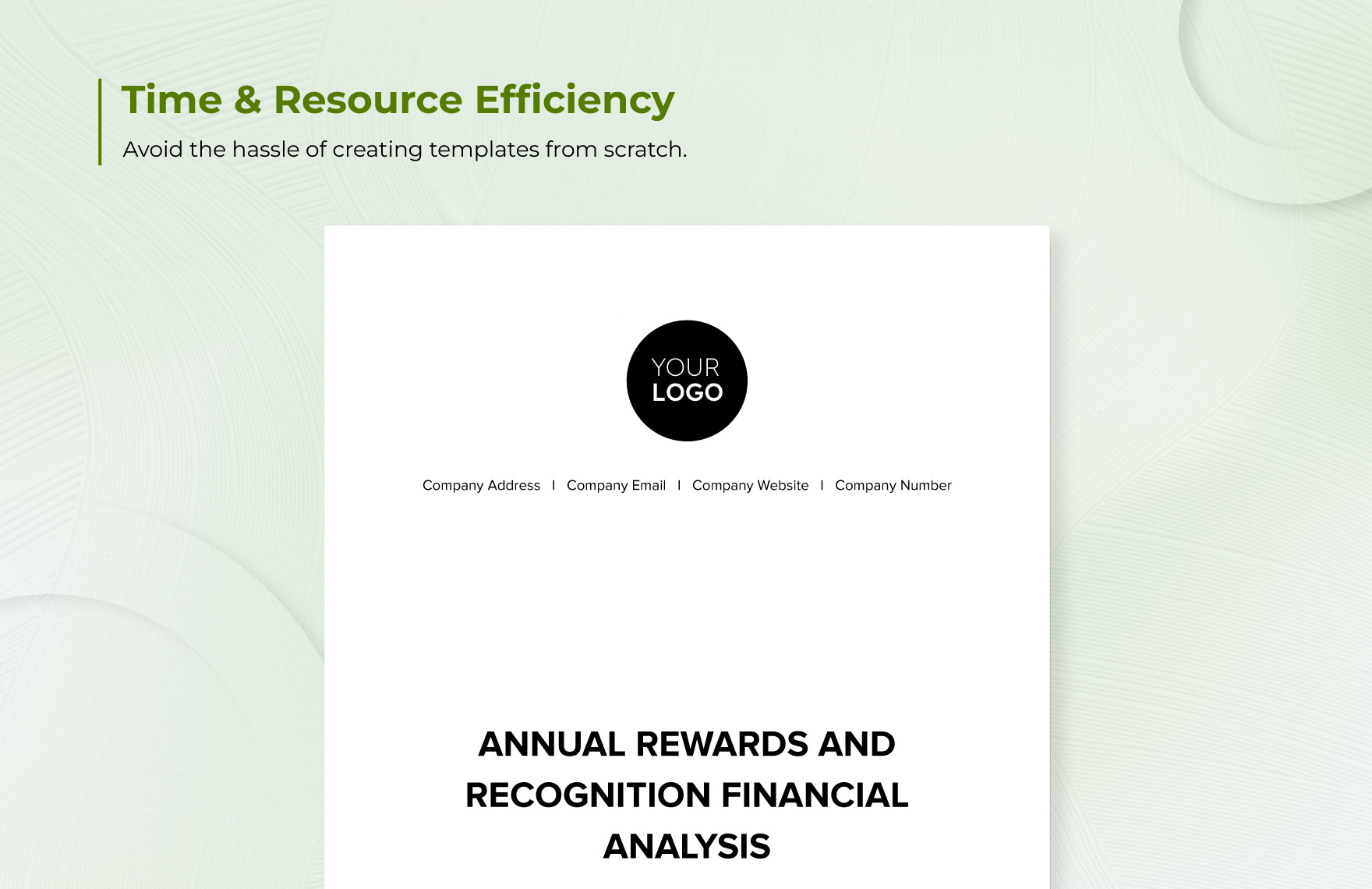 Annual Rewards and Recognition Financial Analysis HR Template