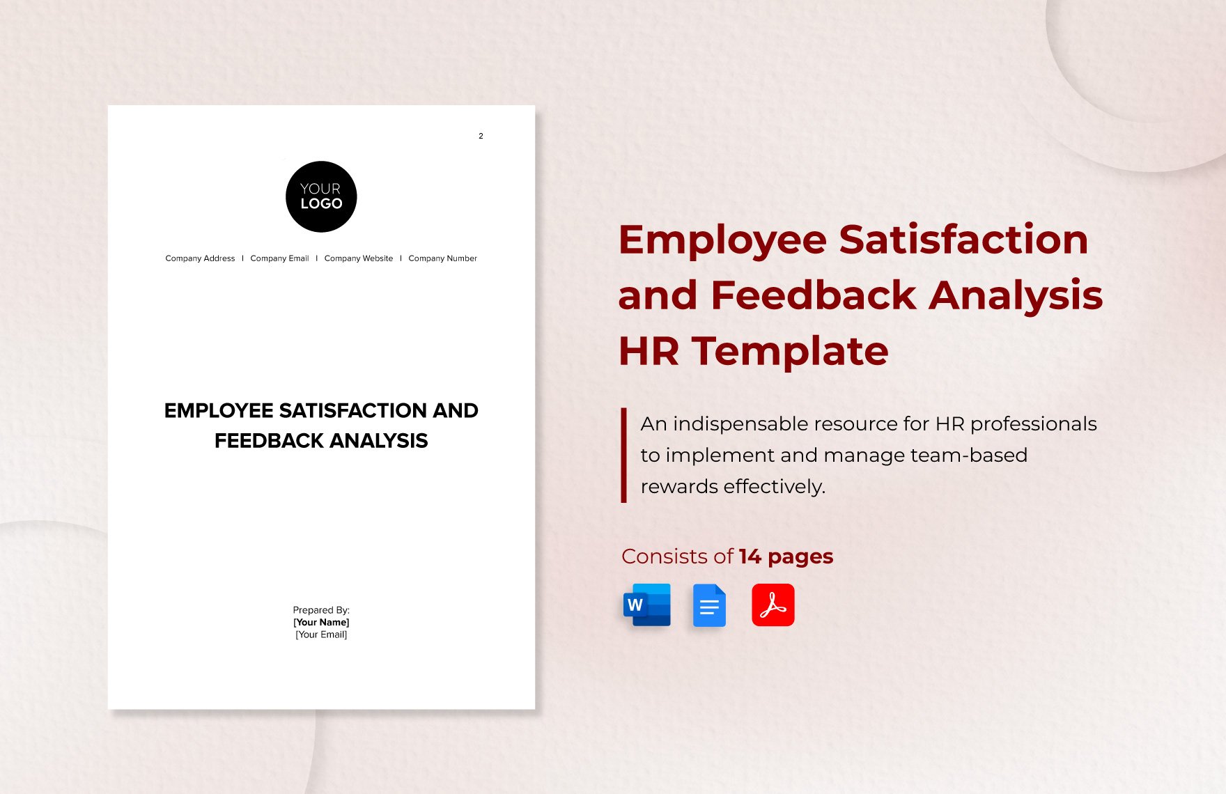 Employee Satisfaction and Feedback Analysis HR Template