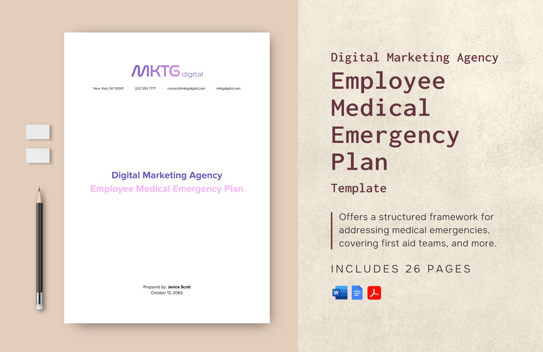 Digital Marketing Agency Employee Medical Emergency Plan Template