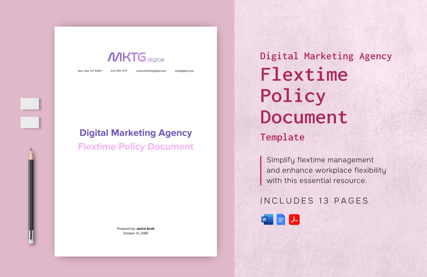 Digital Marketing Agency Flextime Policy Document Template
