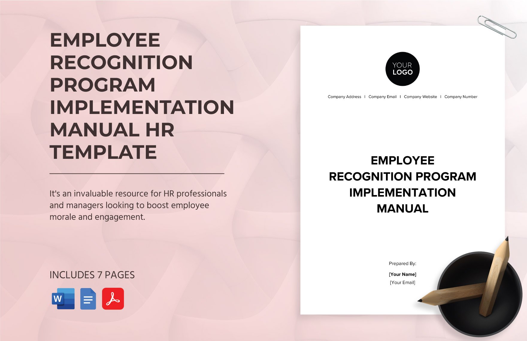 Employee Recognition Program Implementation Manual HR Template in Word, Google Docs, PDF